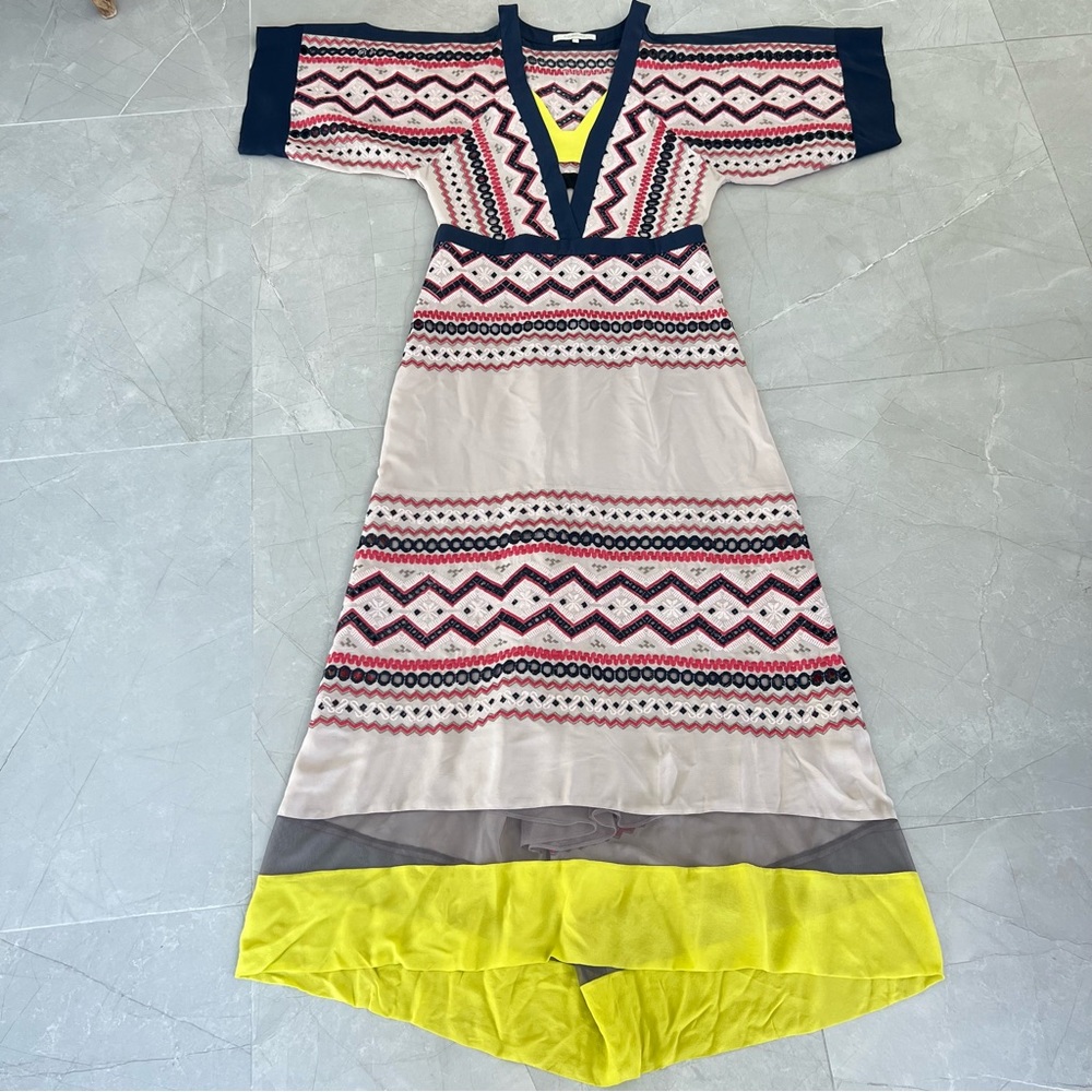 ♦️SOLD♦️BCBGMaxAzria Runway The Kalina Multicolor Eyelet Embroidered Maxi Dress - Picture 9 of 16
